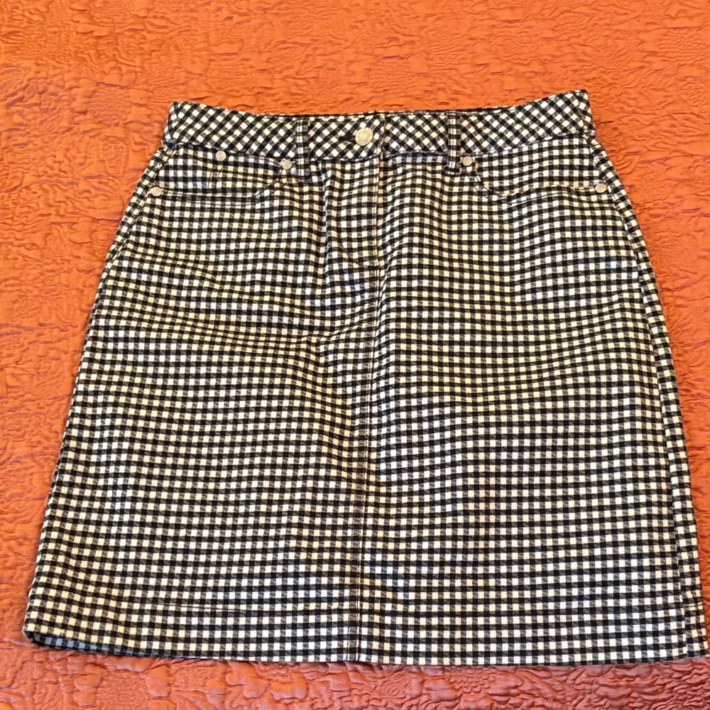Talbots small Checkered stretch gingham black and white Skirt